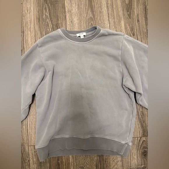 Agolde Sweatshirt Women XS Gray Crew Neck Pullover Sweater Thora 3/4 Sleeve - Picture 2 of 4